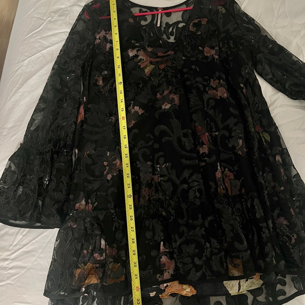 Free People Boho Black Sheer Sequin Tunic Dress - Picture 13 of 13